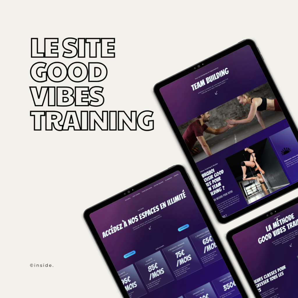 Site Good Vibes Training réalisé par inside